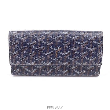 Goyard(고야드) 네이비 고야딘 캔버스 바렌 장지갑