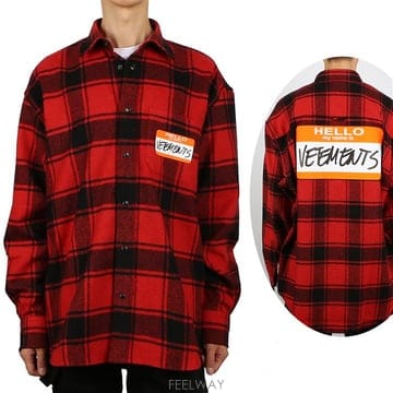 베트멍 UE54SH420R RED CHECK 네임택 체크 셔츠