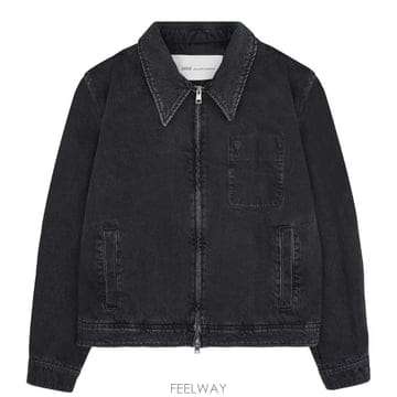 26SS 아미 HJK904 DE0124 031 하트 로고 토널 지퍼 데님 자켓