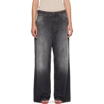 아크네 블랙 1981 루즈 핏 데님 진 C00081  TP877287057