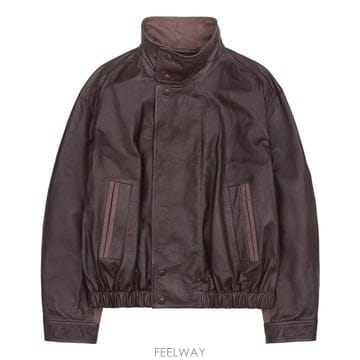 르메르 페이퍼 카우 소프트 레더 블레이저 브라운