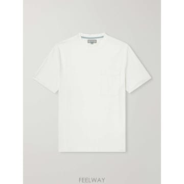 26 FW CANALI 화이트 코튼 저지 티셔츠 TP581462661