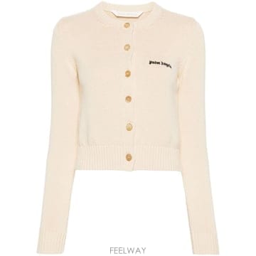 26 FW 팜앤젤스 로고 자수 크롭 가디건 PWHB020S24KNI0010310 TP458480940
