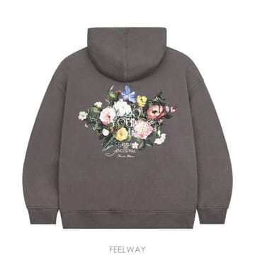 25FW 우영미 W253TS36 731G 플라워 백로고 후드 티셔츠
