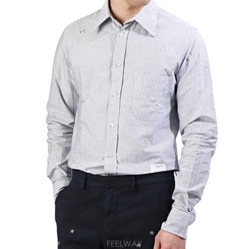 에디터 1309L8 4814 49 앵커 자수 스트라이프 셔츠