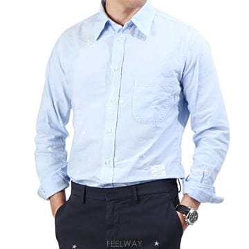 에디터 1309T2 4865 41 스타 자수장식 클래식 셔츠