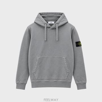 [스톤아일랜드] 26FW 와펜패치 후드 티셔츠 그레이 남성 티셔츠 L2S156100062 S0051 V006