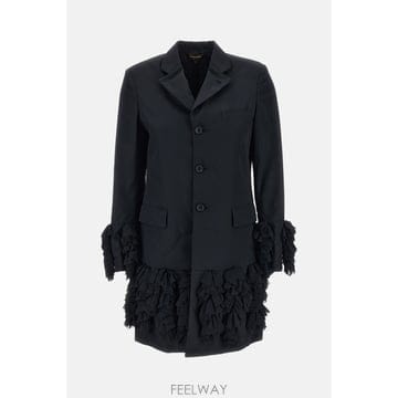 26 F/W 꼼데가르송 싱글브레스트 코트 WITH 플리트 러플 GRJ B0032305716