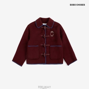 보보쇼즈 26FW Curious Owl 버건디 울 자켓 B226AC138