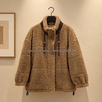 아떼 바네사브루노 2021 부클 후드 하프 재킷 36사이즈