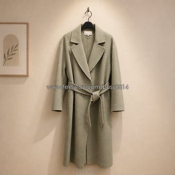 바네사브루노 2021 울 블렌드 벨티드 롱 코트 s사이즈