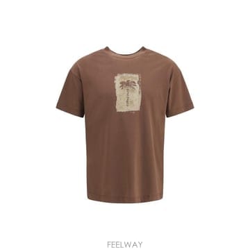 Palm Angels 26FW �ʾ����� ���� Ƽ���� PAMAA001JR019 6063 BROWN26FW �ʾ����� ���� Ƽ���� PAMAA001JR019 6063 BROWN