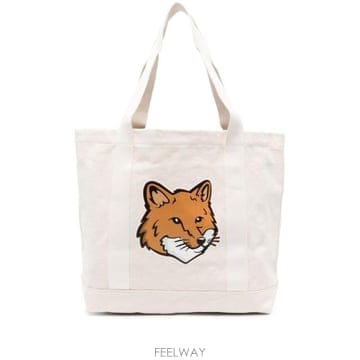인더샵 Maison Kitsune 메종키츠네 아이보리 토트백