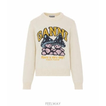 26 F/W 가니 테디 MUSHROOM 그래픽 울 스웨터 WITH 로 B0012309266
