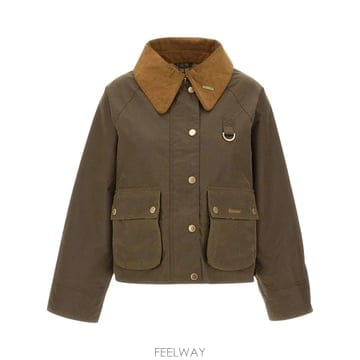 바버 HAZELNUT 브라운 WAXED 코튼 자켓 LWX1595SN B0192308406