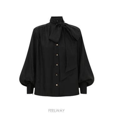 짐머만 블랙 실크 블라우스 0224TF26RBLK B0302309416