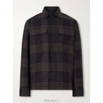 랙앤본 오스틴 프린스 오브 웨일즈 울블렌드 오버셔츠 RVA226F0 B0082294043