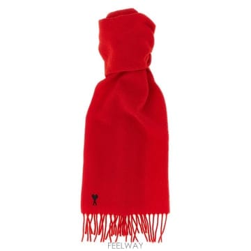 아미 QUOTAWOOLSCARFWITHAMIDECOEUREMBROI B0442292622