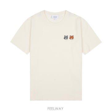 메종키츠네 OW011CFKJ7026 P702 더블 폭스 헤드 레귤러핏 티셔츠