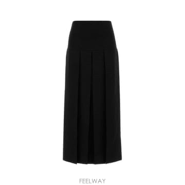 알라이아 미디 스커트 텍스처 PLEATS AA9J2584K224D  B0442288425
