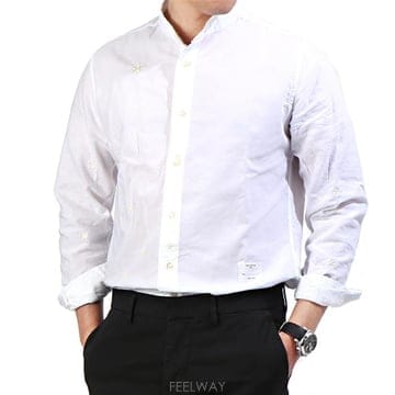 에디터 스타 자수장식 차이나 셔츠