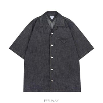보테가베네타 833877 V5SN0 4245 린스 인디고 스트레이트 데님 셔츠