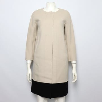 S막스마라 90860349 아이보리 라운드넥 코트 여성 자켓aa67645