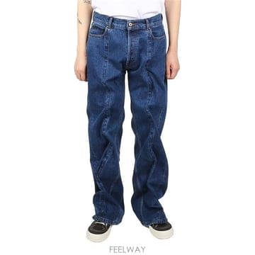 와이프로젝트 JEAN31-S24 NAVY 트위스트 와이어 데님