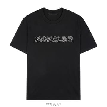 몽클레어 8C00025 89AUG 999 그래픽 레터링 로고 반팔 티셔츠