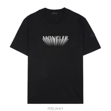 몽클레어 8C00022 89AYW 999 레터링 자수 로고 반팔 티셔츠