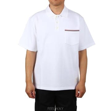 톰브라운 포켓 폴로 셔츠 그레이
