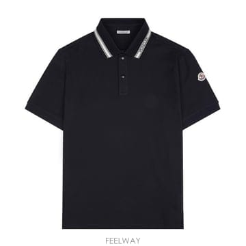 몽클레어 8A00022 84720 77X 로고 패치 반팔 폴로 티셔츠
