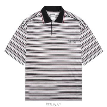우영미 W261TS15 736G 스트라이프 폴로 티셔츠