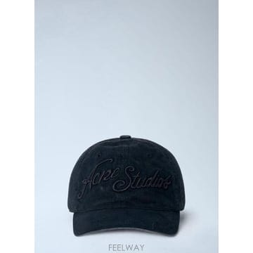 26 FW 아크네 남성 자수 로고 캡 acn0365039blk
