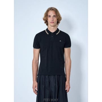 26 FW 비비안웨스트우드 남성 클래식 폴로 셔츠 vvw0165007blk