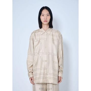 토템 클래식 엠브로이드 실크 셔츠 크림