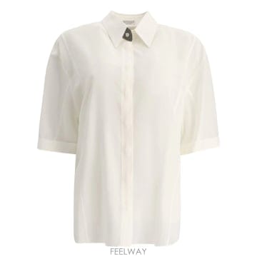 Brunello Cucinelli 25FW ���ڷ� ��ġ�ڸ� ���ڷ� ��ġ�ڸ� Crepe De Chine ���� With Precious But25FW ���ڷ� ��ġ�ڸ� ���ڷ� ��ġ�ڸ� Crepe De Chin