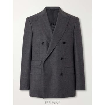 26 FW 던힐 그레이 울 캐시미어 혼방 더블브레스트 블레이저 TP581550099