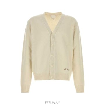 [X45]아페쎄 WOASWH22020 AAD 남성 스웨터 니트 가디건 Ivory wool Kevin card