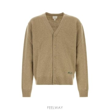 [X45]아페쎄 WOASWH22020 PBC 남성 스웨터 니트 가디건 Beige wool Kevin card