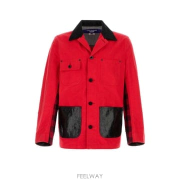 [X45]준야 와타나베 WPJ028W25 REDXBLACK 남성 블레이저 봄버 캐주얼자켓 Red denim 