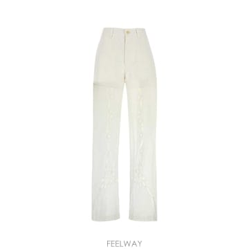 [X45]마린세르 UPA056AUWOV0007 WH10 여성 조거팬츠 트랙팬츠 와이드 면바지 팬츠 White