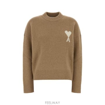 [X45]아미 UKS836KN0135 A278 여성 스웨터 니트 가디건 Camel stretch alpaca