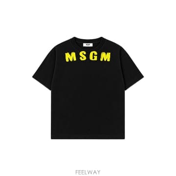 키즈 페인팅 로고 반팔 티셔츠 블랙 F6MSJUTH017 110