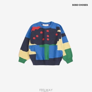 보보쇼즈 26FW made in Spain Paint Forest 올오버 자카드 맨투맨 스웨터 B226AC086
