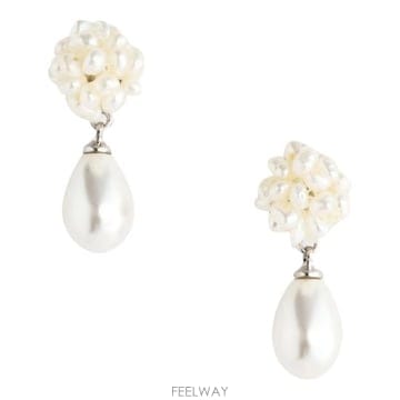 26FW 셀프 포트레이트 이어링 607E PEARL White