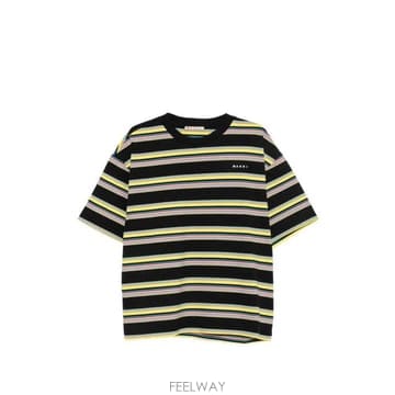 마르니 스트라이프 티셔츠 블랙 옐로우