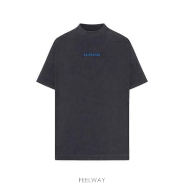 26FW 발렌시아가 백 티셔츠 미디움 핏 764235 TTVJ1 8014 BLACK