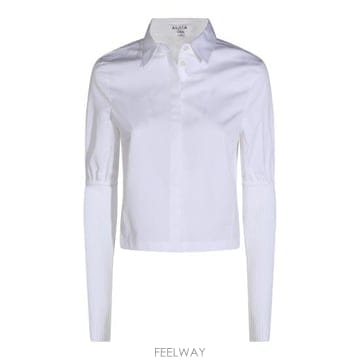 26FW 알라이아 셔츠 AA9C1023T611D 000 BLANC