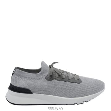 26FW 브루넬로 쿠치넬리 코튼 니트 세미 폴리쉬드 카프스킨 러너 MZUPMBO252 CB308 Grey